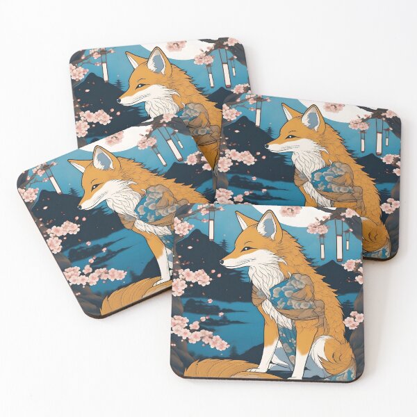 Item preview, Moonlit Cherry Blossom Fox – Vintage Ukiyo-e Fantasy designed and sold by Vandy Fullam.