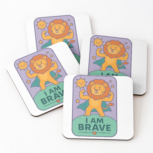 Item preview, Kids Positive Affirmation – "I Am Brave" Cute Lion Design | Zelune designed and sold by Zelune.