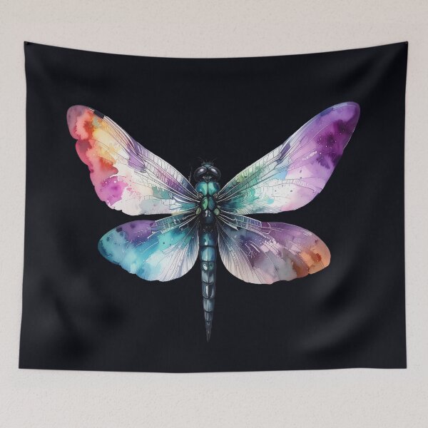 Item preview, Watercolor dragonfly bright colors designed and sold by LiskoDesign.