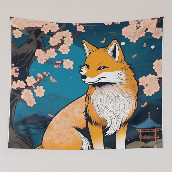 Item preview, Golden Lantern Kitsune – Traditional Japanese Myth Art designed and sold by Vandy Fullam.