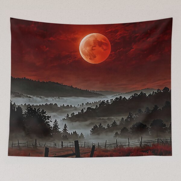 Item preview, Red moon over the cloud forests designed and sold by PixelParadies.