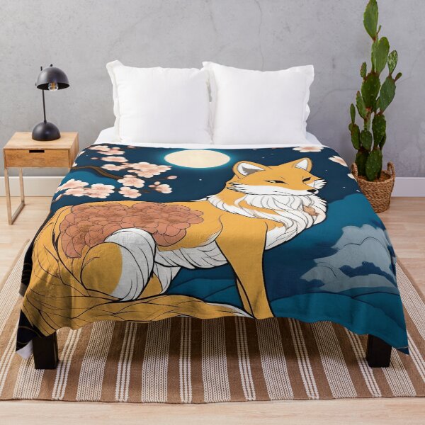 Item preview, Nine-Tailed Kitsune – Retro Japanese Woodblock Design designed and sold by Vandy Fullam.