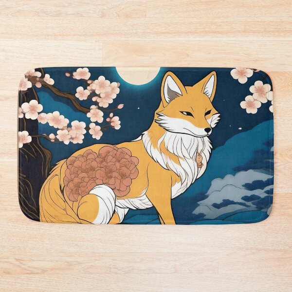 Item preview, Nine-Tailed Kitsune – Retro Japanese Woodblock Design designed and sold by Vandy Fullam.