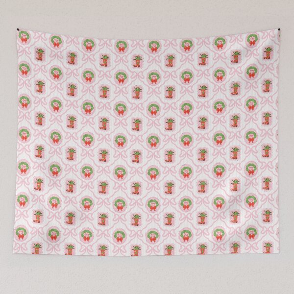 Item preview, Christmas Stamps with ribbon bow pattern designed and sold by salty arts design.