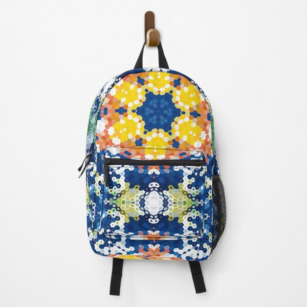 Item preview, Hex Mandala Blue Yellow Orange and Green designed and sold by WormholeOrbital.