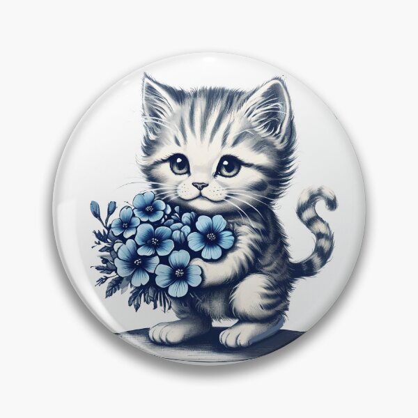 Item preview, CUTEST KITTEN WITH FLOWERS designed and sold by WendyMaree.