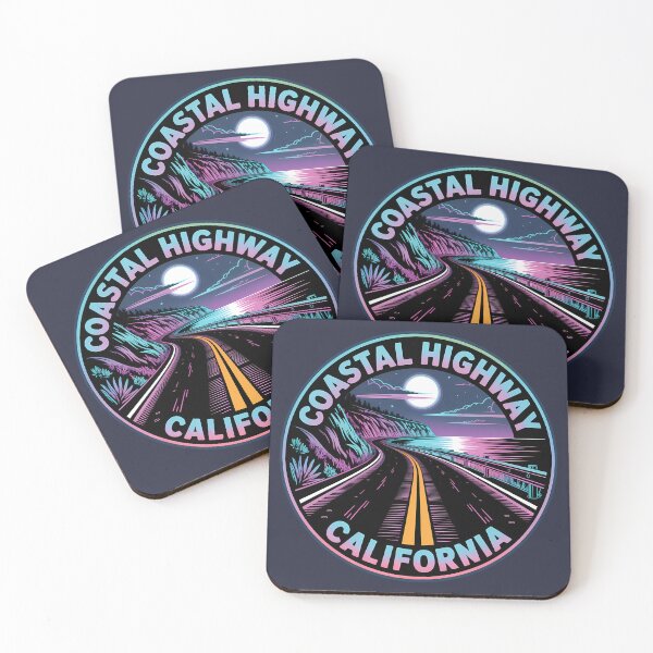 Item preview, Neon Night California Coastal Highway California Sticker designed and sold by Horizon Tales.