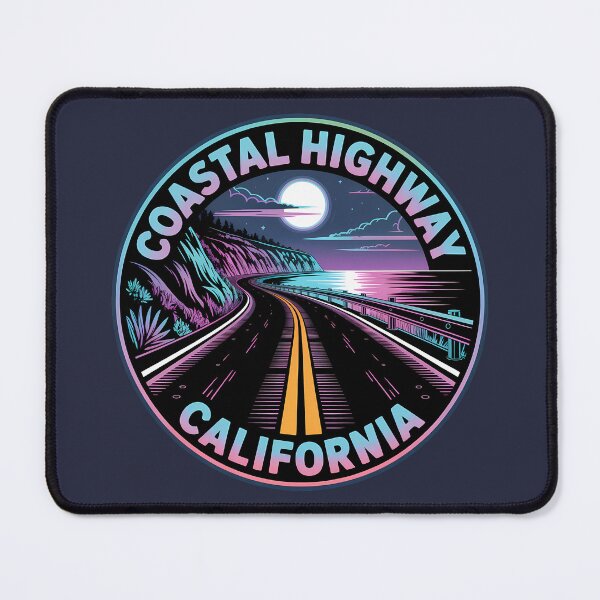 Item preview, Neon Night California Coastal Highway California Sticker designed and sold by Horizon Tales.