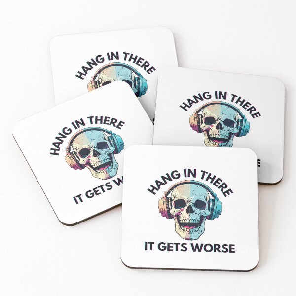 Item preview, Dizzy Skeleton - Hang In There - It Gets Worse designed and sold by GlobalOrigenes.