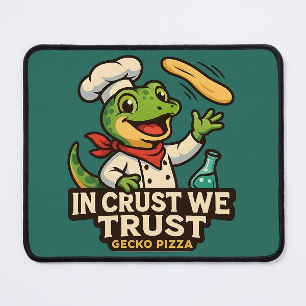 Item preview, In Crust We Trust – Gecko Pizza designed and sold by FunnySignalStudio.