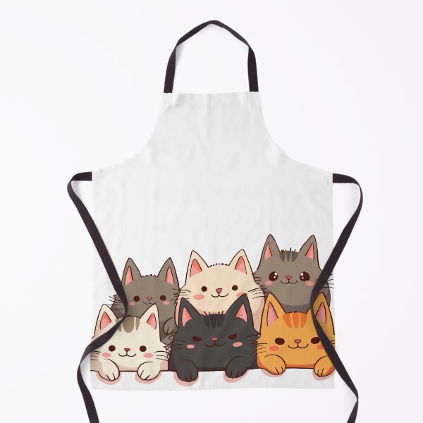 Item preview, Row of Six Cute Chubby Cats in Different Colors Lying Down with Happy Faces and Playful Expressions designed and sold by Mimoshi ⭐⭐⭐⭐⭐.