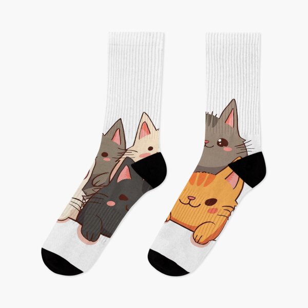 Item preview, Row of Six Cute Chubby Cats in Different Colors Lying Down with Happy Faces and Playful Expressions designed and sold by Mimoshi ⭐⭐⭐⭐⭐.