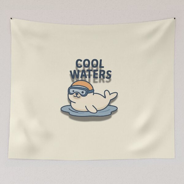 Item preview, Cool Waters Seal Cartoon – Cute Seal in Swim Goggles Illustration designed and sold by konthai.familyart.