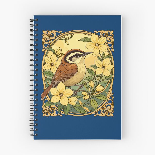 Item preview, Thryothorus Bird Surrounded By Yellow Jasmine Flowers designed and sold by taiche.