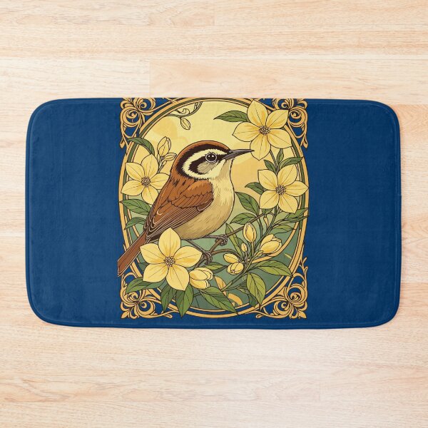 Item preview, Thryothorus Bird Surrounded By Yellow Jasmine Flowers designed and sold by taiche.