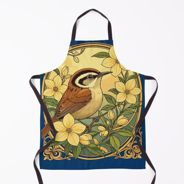 Item preview, Thryothorus Bird Surrounded By Yellow Jasmine Flowers designed and sold by taiche.