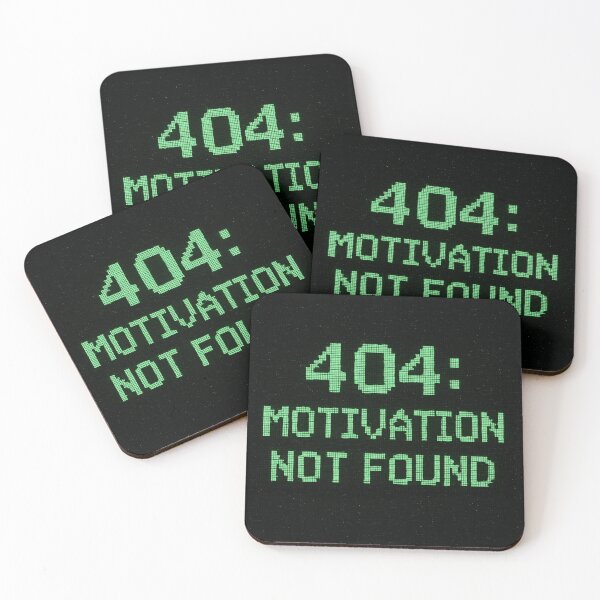 Item preview, 404: Motivation Not Found — Y2K Cyber Humor Glitch Design designed and sold by WhisperFrame.