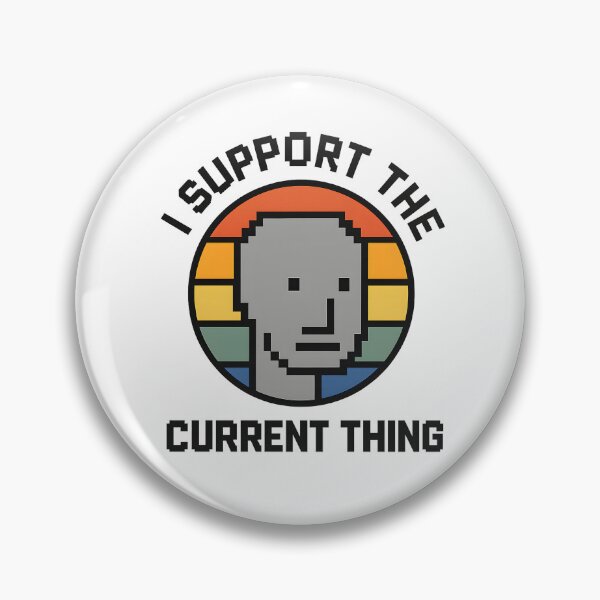 Artikelvorschau, Ich unterstütze das aktuelle Ding – Pixel Art NPC Meme Retro Sunset Design entworfen und verkauft von LifmusGoDesigns.