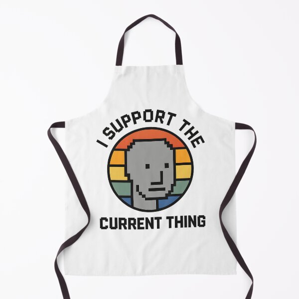 Item preview, I Support the Current Thing – Pixel Art NPC Meme Retro Sunset Design designed and sold by LifmusGoDesigns.