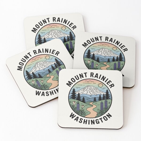 Item preview, Minimalist Mount Rainier Washington Line Art Sticker designed and sold by Horizon Tales.