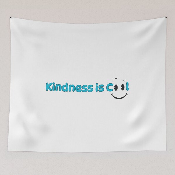 Item preview, Kindness is Cool – Blue Lettering with Smiley Eyes designed and sold by Pixel--Threads.