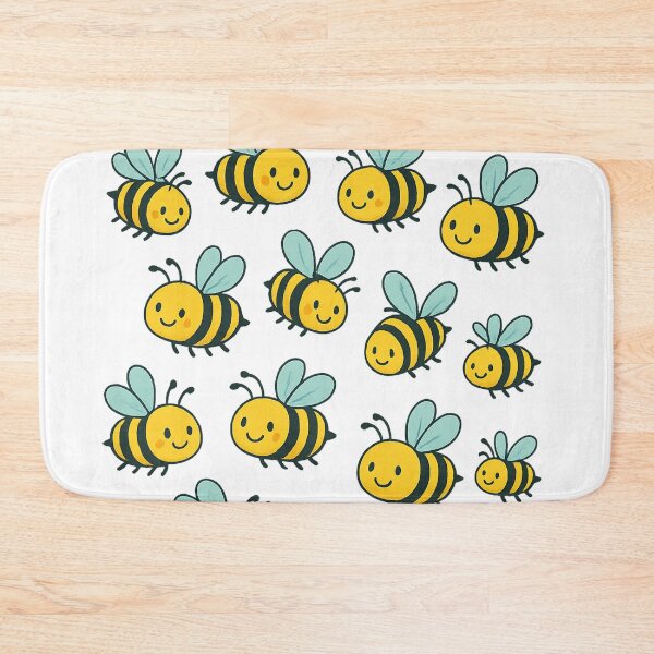 Item preview, Happy Cartoon Bees – Cute Kawaii Bee Pattern designed and sold by Nuvijo.