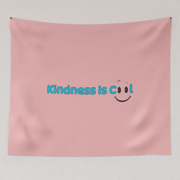 Item preview, Kindness is Cool – Blue Lettering with Smiley Eyes designed and sold by Pixel--Threads.