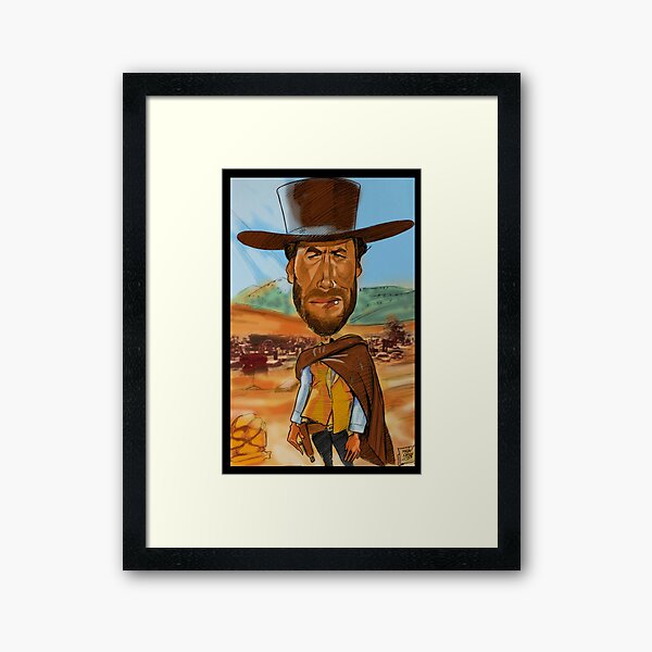 Clint Eastwood Cartoon Framed Prints for Sale