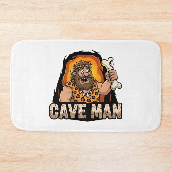 Item preview, Funny Cave Man Logo with a Bone - Hilarious Neanderthal Design designed and sold by Sitred123.