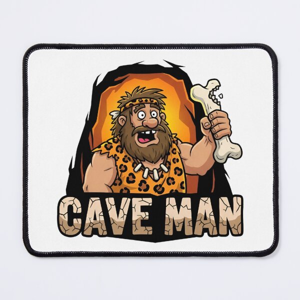 Item preview, Funny Cave Man Logo with a Bone - Hilarious Neanderthal Design designed and sold by Sitred123.