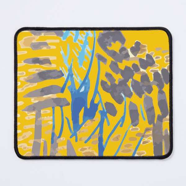 Item preview, NYC Day Vibes – Hand-Drawn Turquoise & Pastel Brown Abstract with Taxi Yellow Background designed and sold by Creative Soul Art.