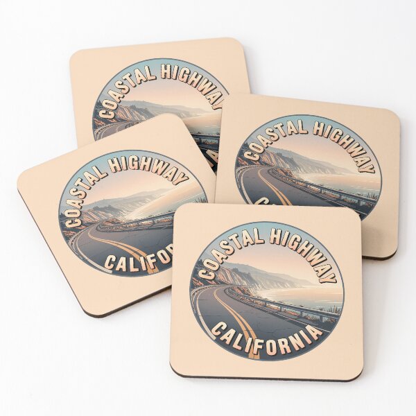 Item preview, Retro Sunset Badge California Coastal Highway California Sticker designed and sold by Horizon Tales.