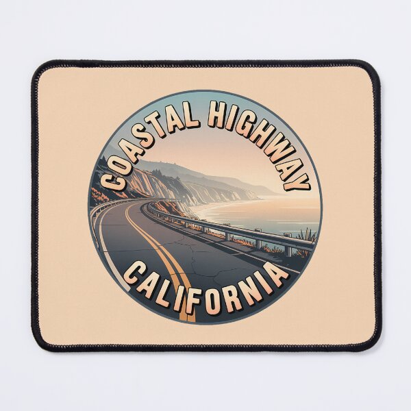 Item preview, Retro Sunset Badge California Coastal Highway California Sticker designed and sold by Horizon Tales.