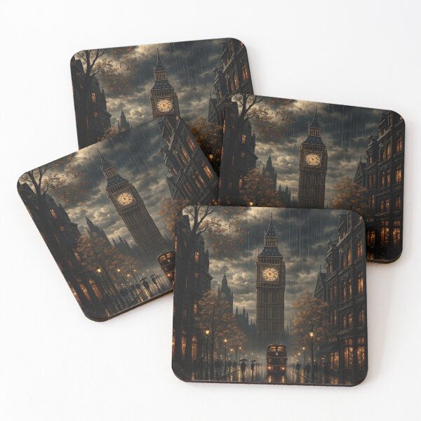 Item preview, Rainy London Street Scene designed and sold by Kaleidoscope Print.