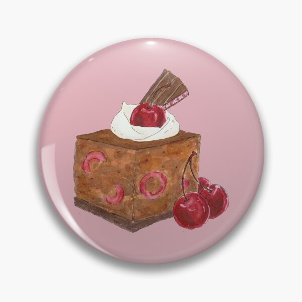 Item preview, Cherry Ripe Chocolate Cheesecake - Hand-drawn Traditional Baking Illustration Drawing designed and sold by SChristineBrink.