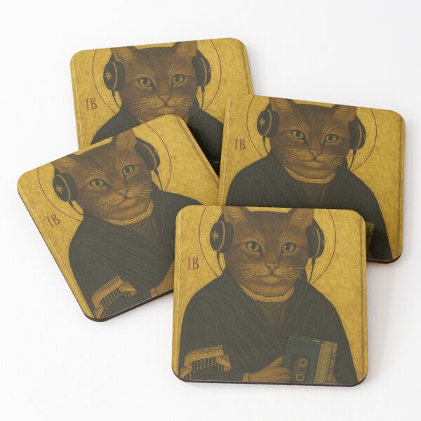 Item preview, Holy image, cat with Walkman designed and sold by Mauswohn.