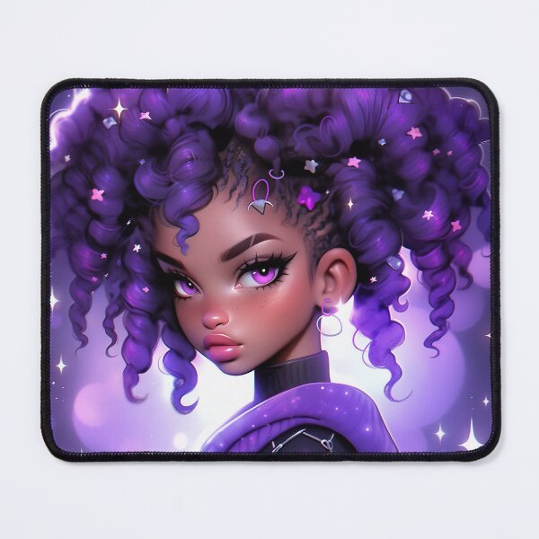 Item preview, Purple Curly Hair Anime Girl designed and sold by bubblegoth.