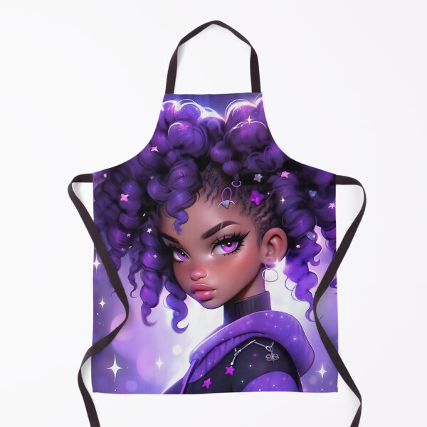 Item preview, Purple Curly Hair Anime Girl designed and sold by bubblegoth.