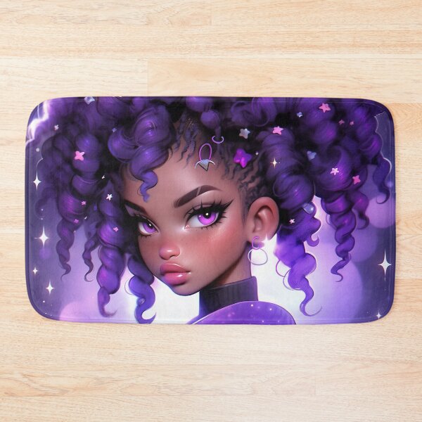 Item preview, Purple Curly Hair Anime Girl designed and sold by bubblegoth.