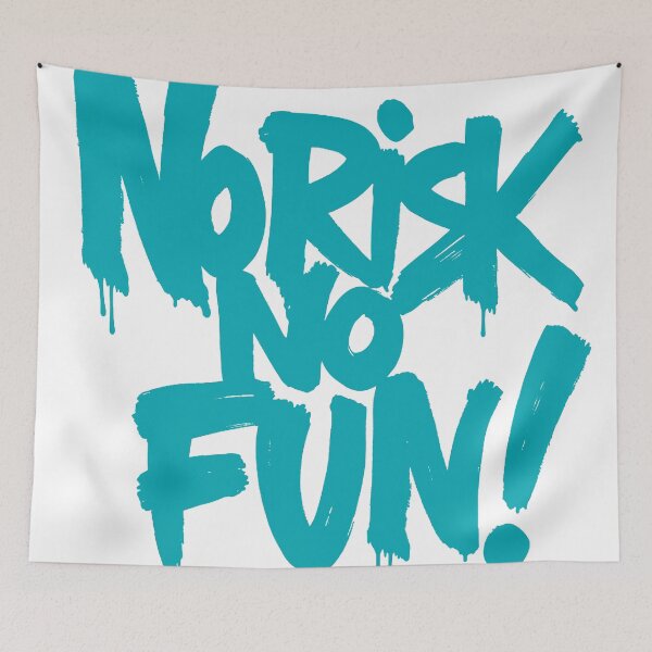 Item preview, No Risk No Fun – Bold Blue Graffiti Motivation designed and sold by andry01.