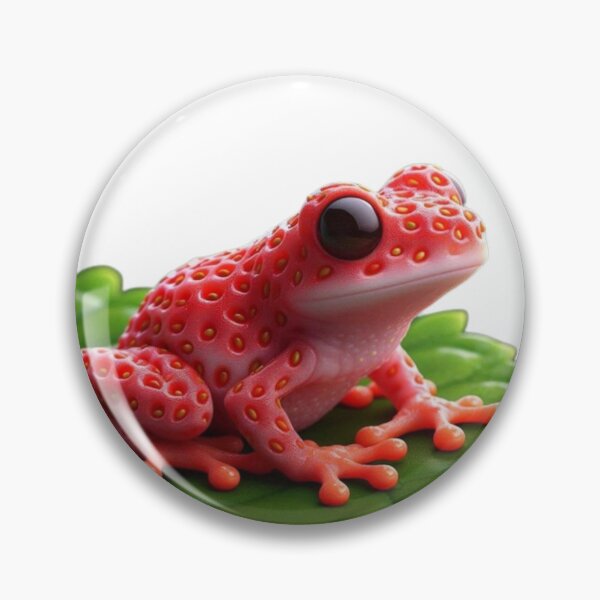 Item preview, Vibrant Red Frog with Yellow Spots on Leaf designed and sold by AesthinkArt.