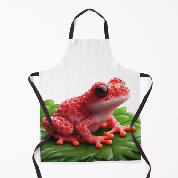 Item preview, Vibrant Red Frog with Yellow Spots on Leaf designed and sold by AesthinkArt.