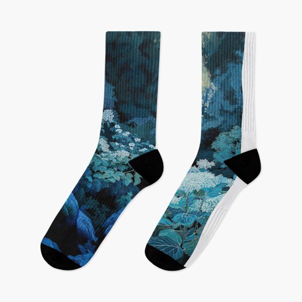 Item preview, Blue Autumn prints Japandi Forest Wall Art navy Japanese Wall Art sage green Fall Decor dopamine decor Floral Prints home decor designed and sold by regnumsaturni.