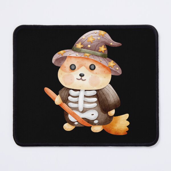 Item preview, Cute Witch Hamster Riding a Broom – Cozy Halloween Illustration designed and sold by Pe.peach.