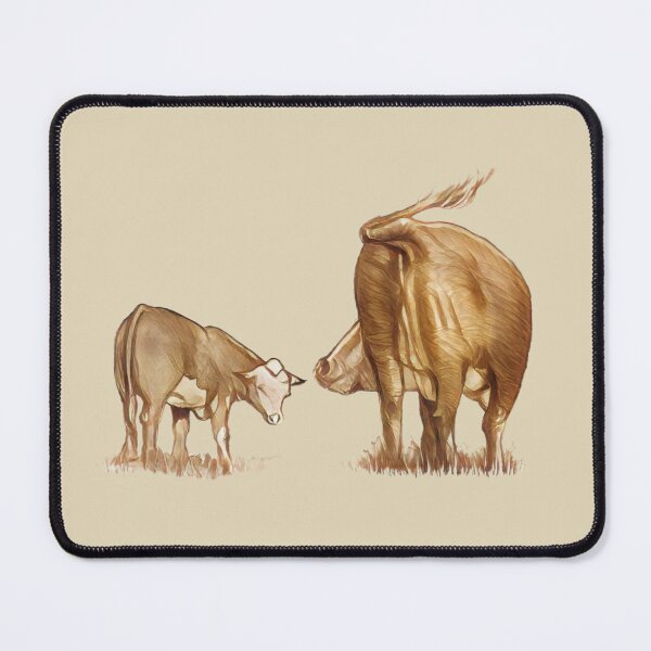 Item preview, Beef COW and CALF, Sepia Drawing, Cattle, Farm Animal designed and sold by JoyfulWhimsy.