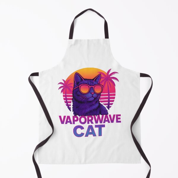 Item preview, Retro Vaporwave Cat with Sunglasses – Neon 80s Aesthetic designed and sold by Postermagasinet.