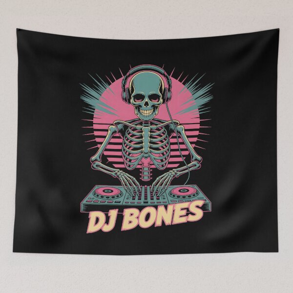 Item preview, Spinmaster Skeleton Halloween Design | Retro DJ Style designed and sold by Fragy72.