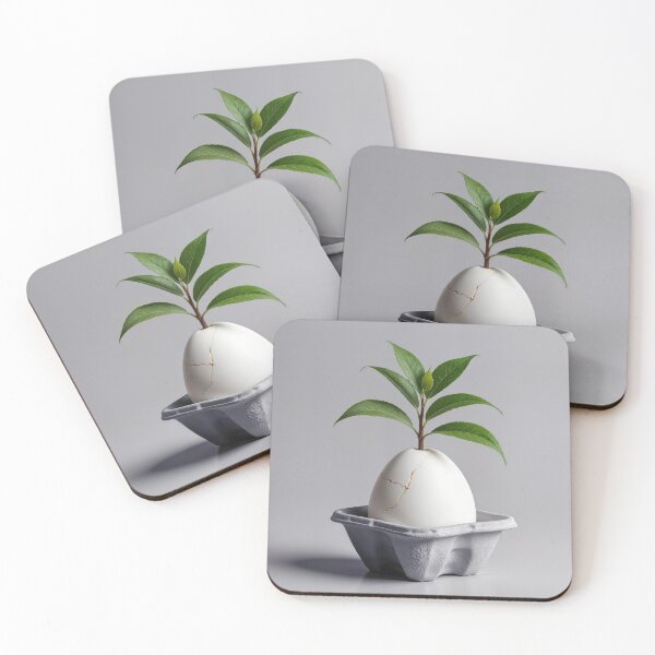 Item preview, Emerging New Plant Growing In a White Egg designed and sold by Maria Dryfhout.