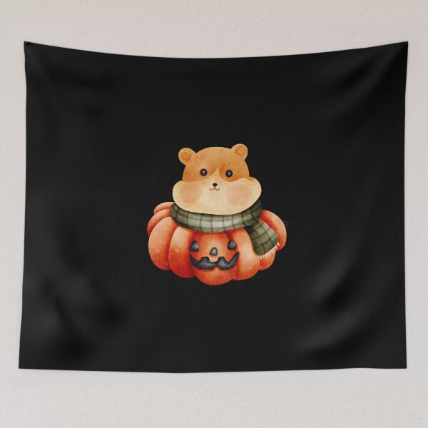 Item preview, Cute Hamster in Pumpkin – Cozy Autumn Halloween Illustration designed and sold by Pe.peach.