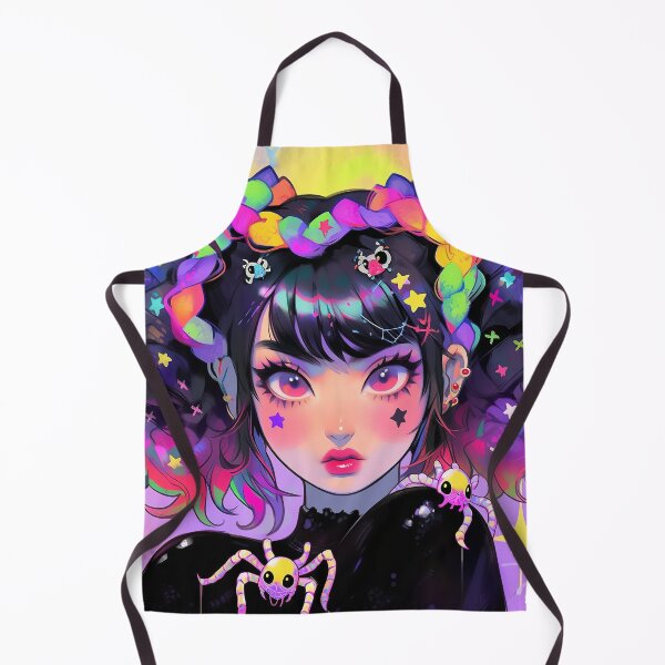 Item preview, Pretty and Creepy Bugs Neon Halloween Anime Girl designed and sold by bubblegoth.